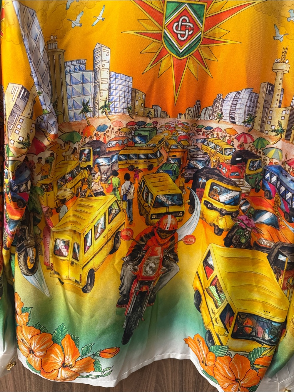 Casablanca Graphic Silk-Blend Shirt - Picture 7 of 10